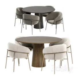 Rimo Dinning Chair with Pedestal Table